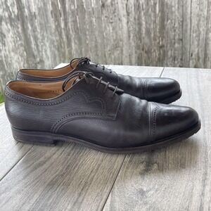 Gravati Derby Dress Oxfords Men 10.5 Brown Leather Cap Toe Shoes Handmade Italy
